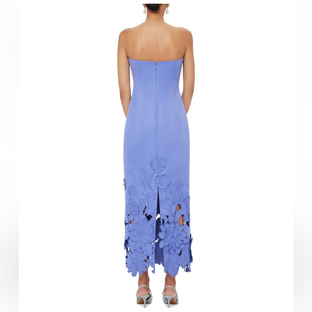 NWT LEO LIN Rayna Appliqué Bustier Maxi Dress Moonlight US 10 - Picture 3 of 7
